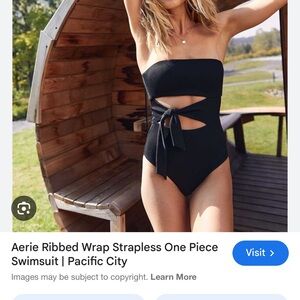 Aerie Ribbed Strapless Swimsuit